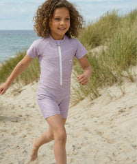 Watery UV-suit for children - Fjord Short Sleeve Rashguard - Purple