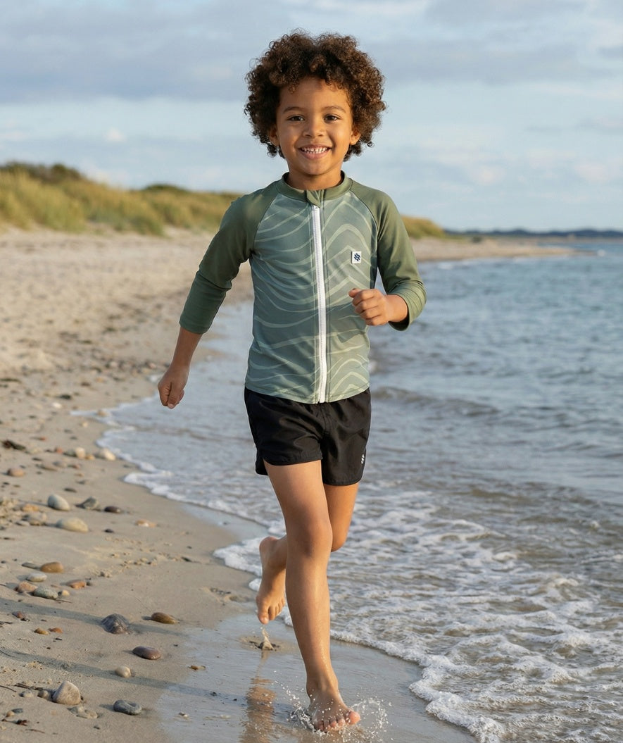 Watery UV-shirt for kids - Fjord Long Sleeve Rashguard - Green