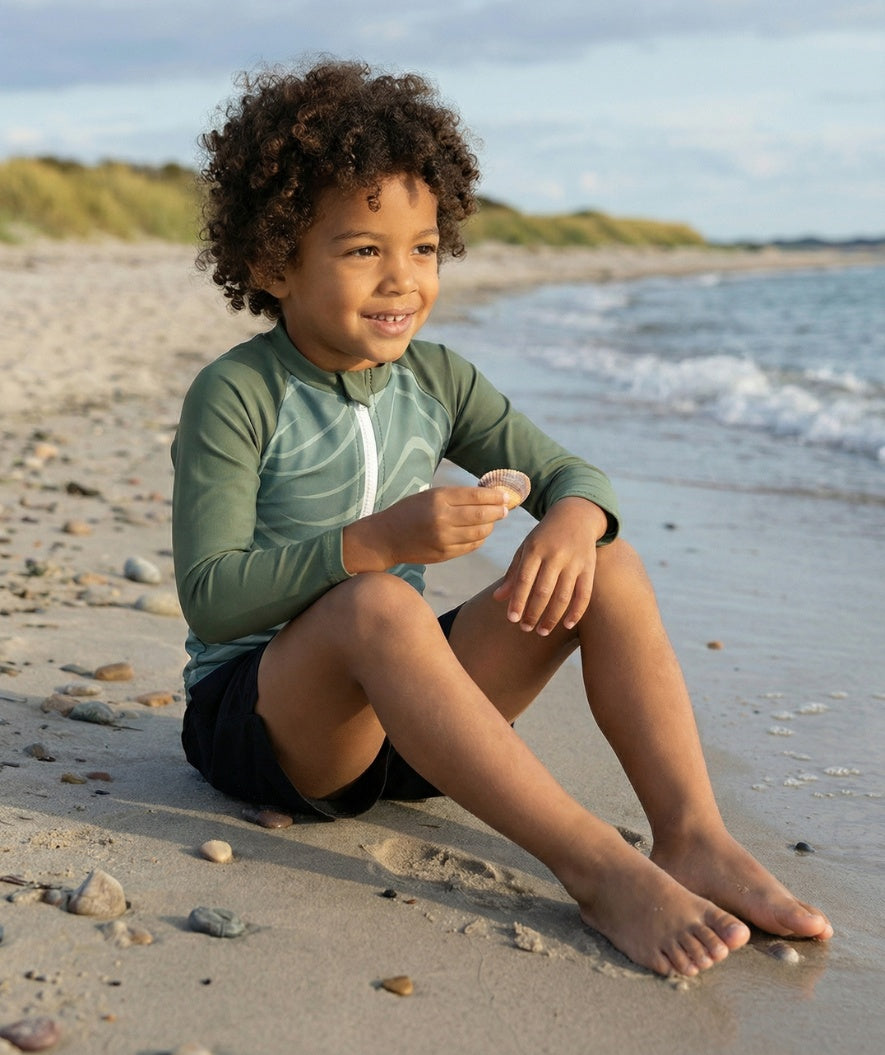 Watery UV-shirt for kids - Fjord Long Sleeve Rashguard - Green