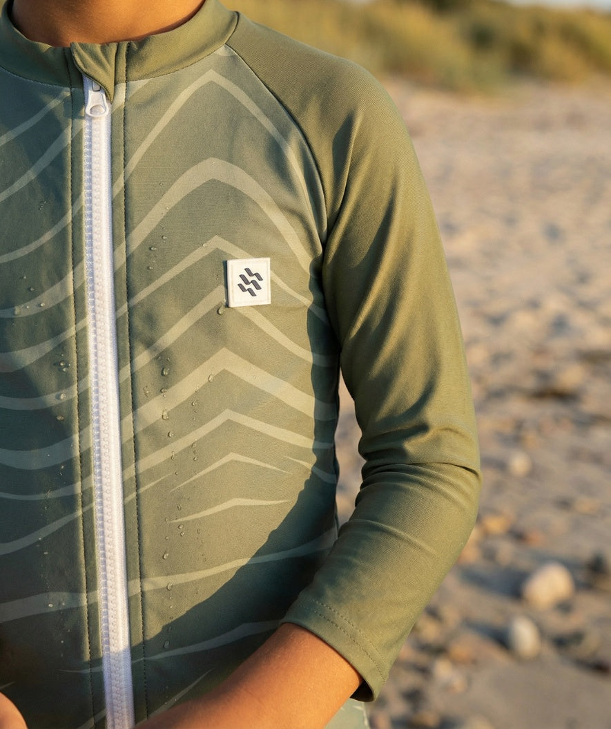 Watery UV-shirt for kids - Fjord Long Sleeve Rashguard - Green