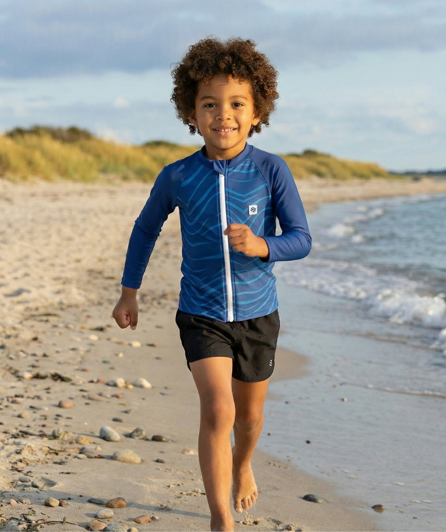 Watery UV-shirt for kids - Fjord Long Sleeve Rashguard - Dark blue