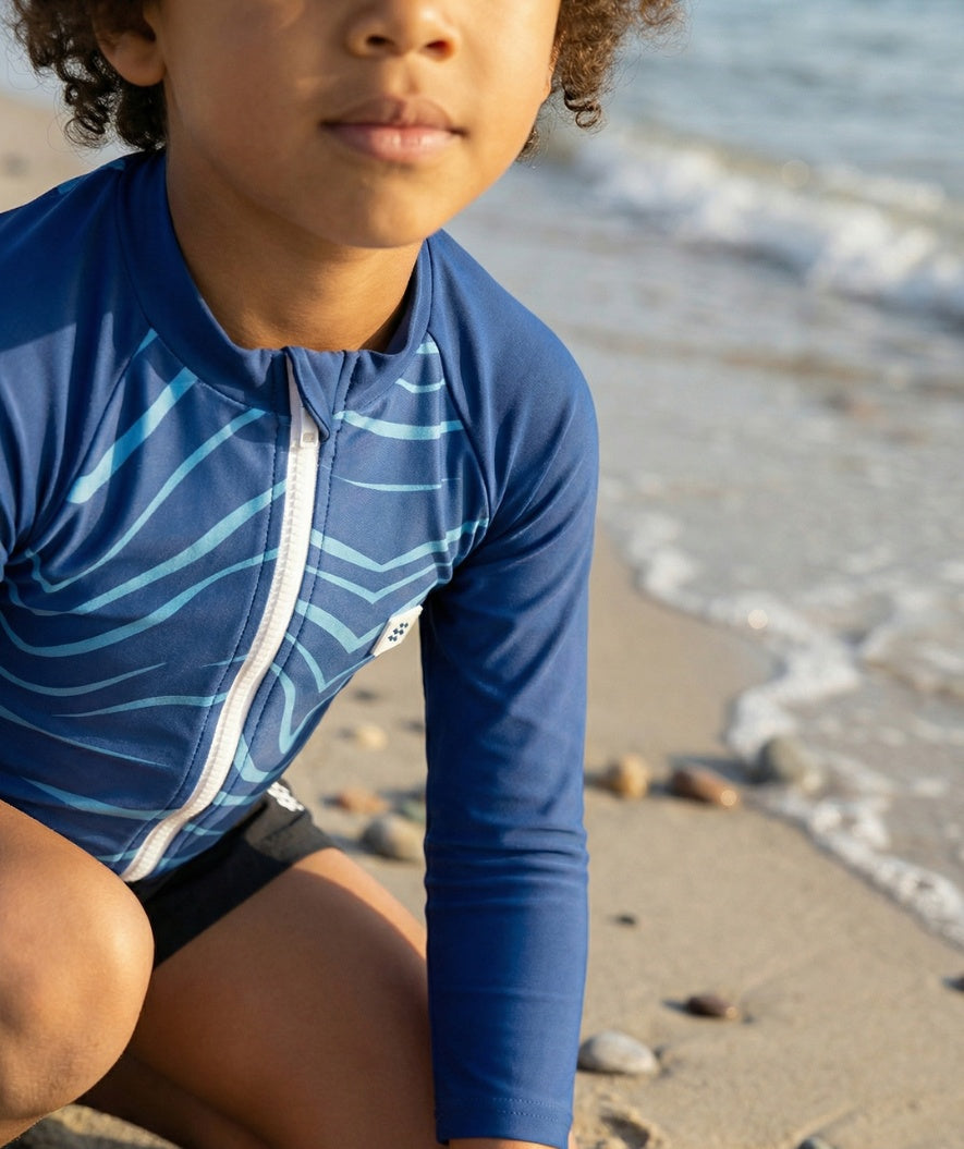 Watery UV-shirt for kids - Fjord Long Sleeve Rashguard - Dark blue