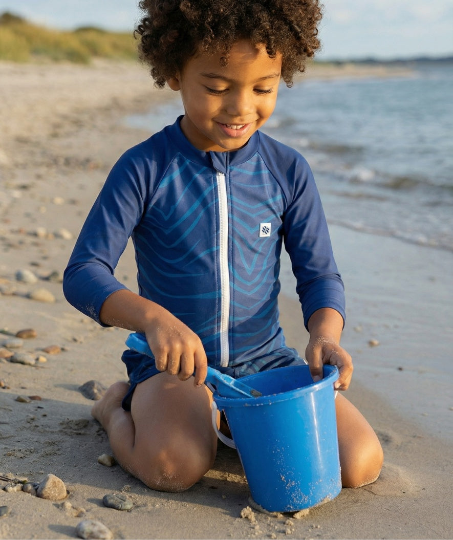 Watery UV-shirt for kids - Fjord Long Sleeve Rashguard - Dark blue