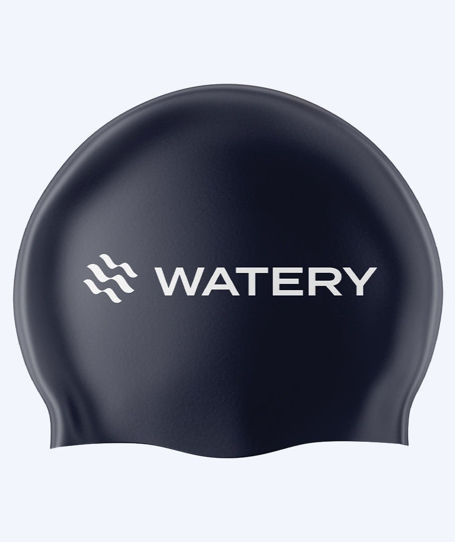 Watery swimming cap (from 10 years) - Signature Latex - Dark blue