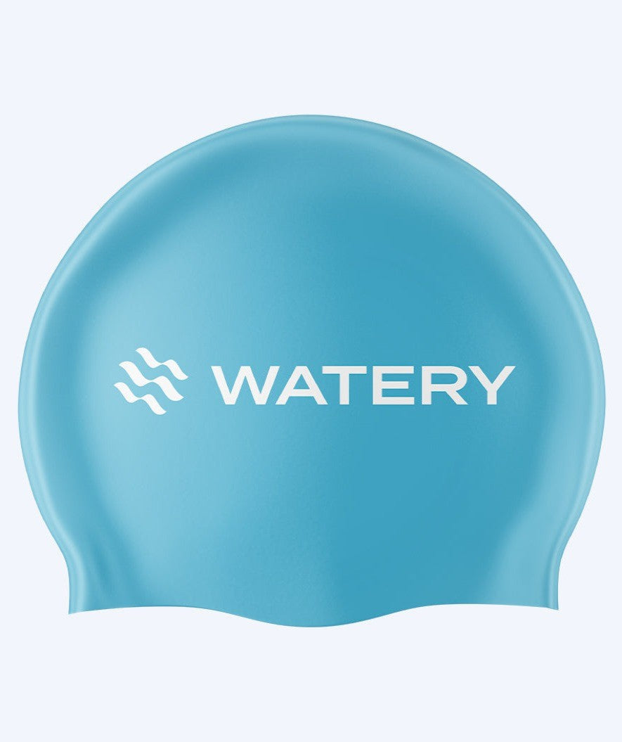 Watery swimming cap (from 10 years) - Signature Latex - Light blue