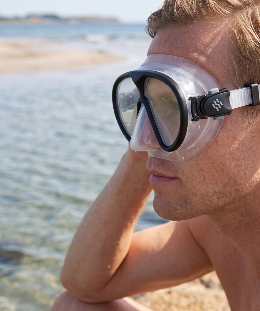 Watery diving mask for adults (from 12 years) - Chisa - Black/clear