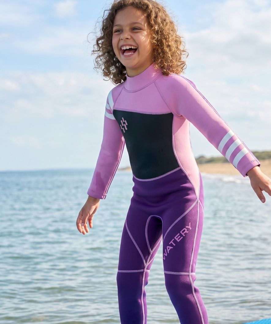 Watery wetsuit for kids - Electra (2.2mm) - Purple/light pink