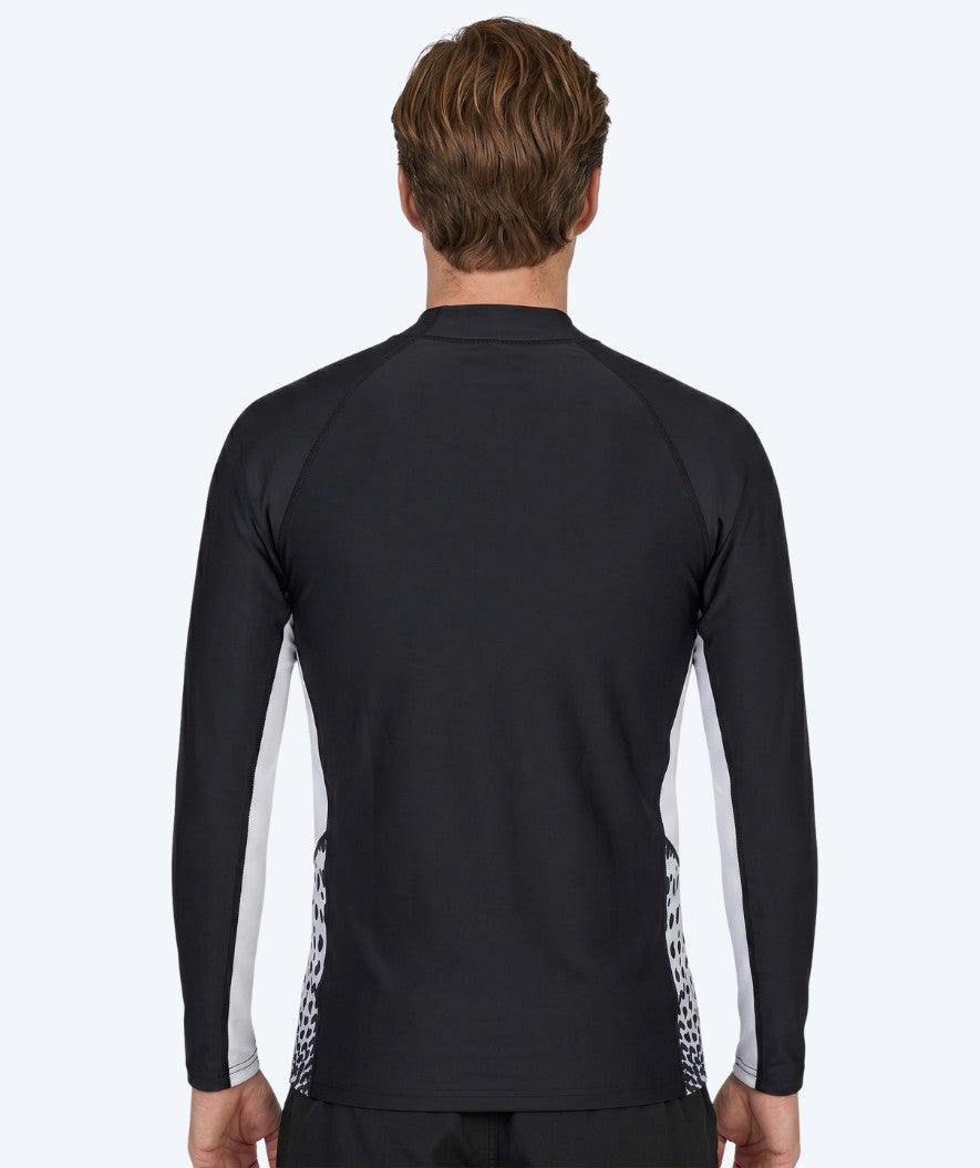Watery UV-shirt for men - Scylla Long Sleeve Rashguard - Black/white