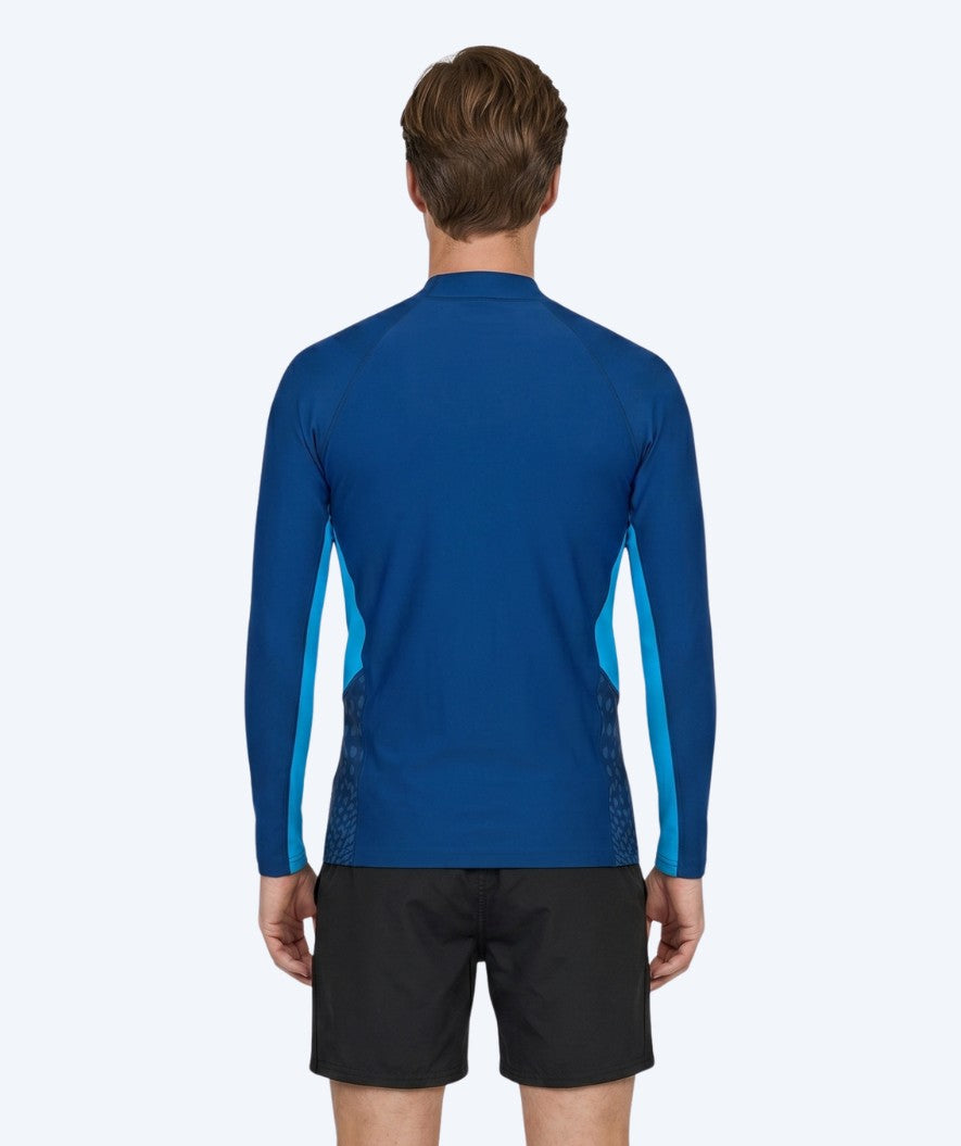Watery UV-shirt for men - Scylla Long Sleeve Rashguard - Dark blue/light blue