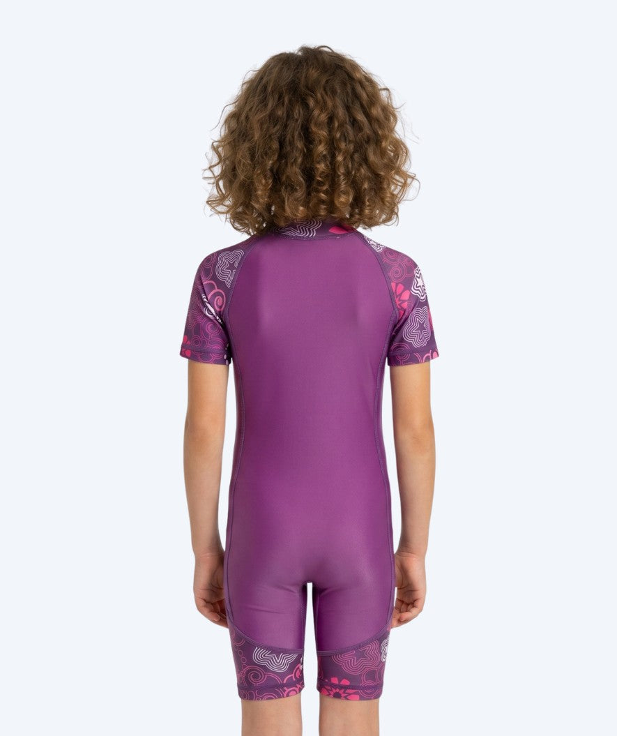 Watery UV-suit for children - Athena Short Sleeve Rashguard - Purple