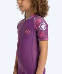 Watery UV-suit for children - Athena Short Sleeve Rashguard - Purple