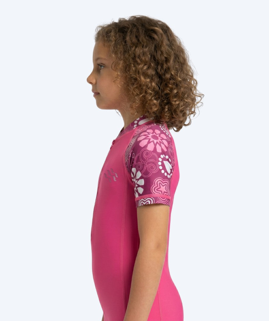 Watery UV-suit for children - Athena Short Sleeve Rashguard - Pink