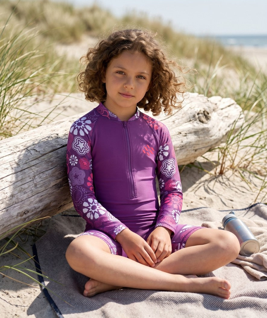 Watery UV-suit for children - Athena Long Sleeve Rashguard - Purple