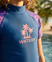 Watery UV-shirt for kids - Osiris Short Sleeve Rashguard - Purple/dark blue