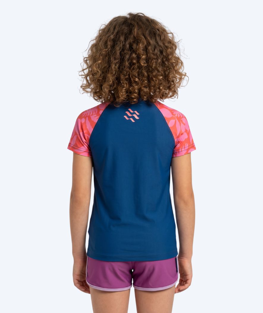 Watery UV-shirt for kids - Osiris Short Sleeve Rashguard - Pink/dark blue