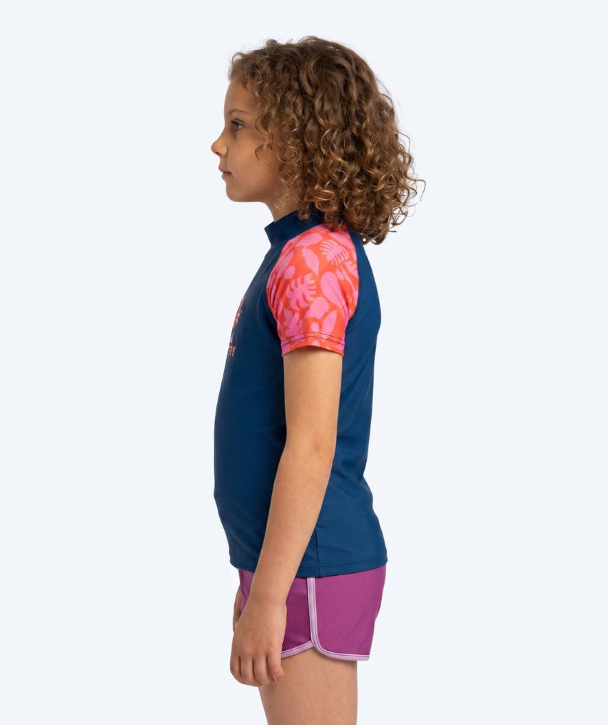 Watery UV-shirt for kids - Osiris Short Sleeve Rashguard - Pink/dark blue