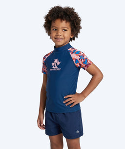 Watery UV-shirt for kids - Osiris Short Sleeve Rashguard - Light pink/dark blue
