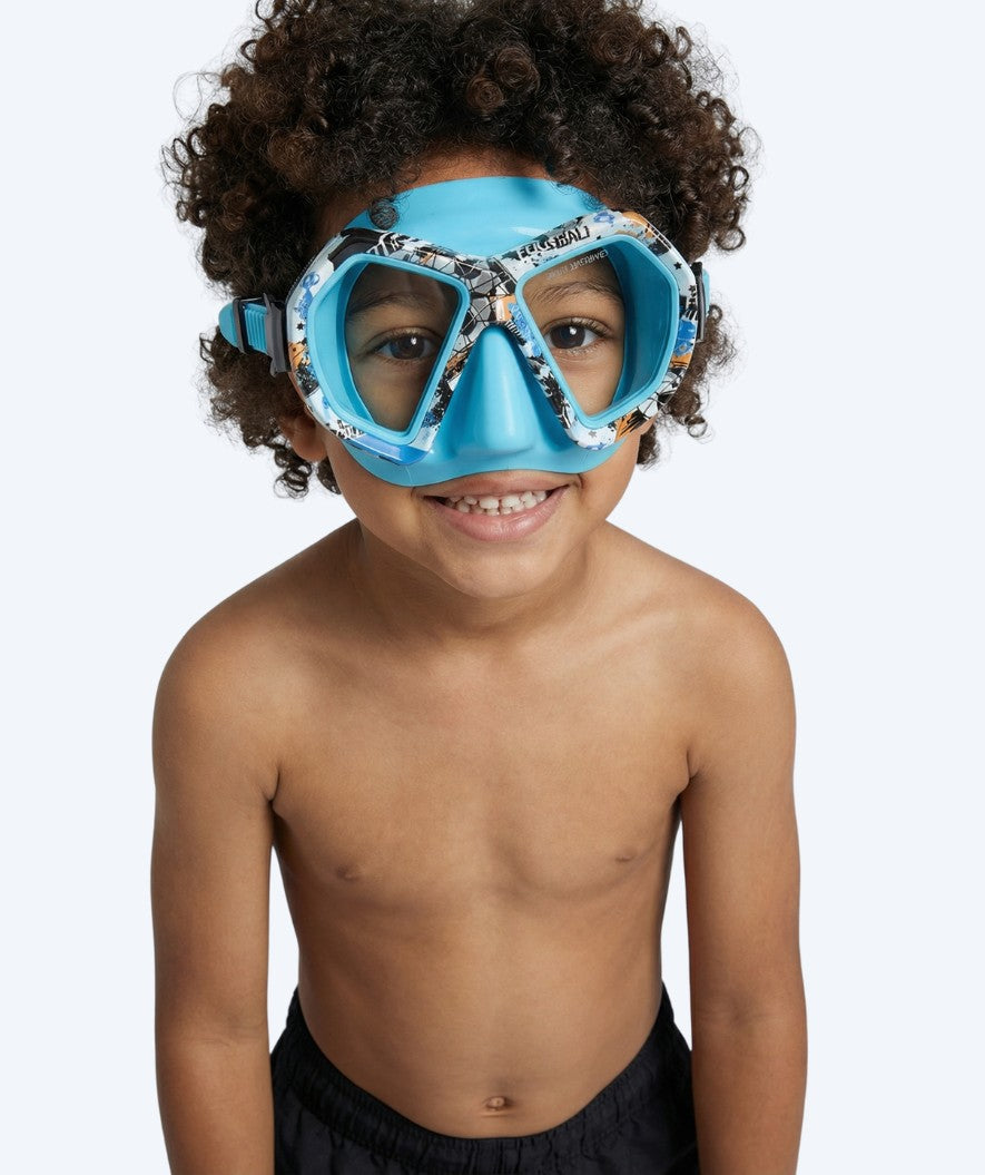 Watery diving mask for junior (8-15) - Riku Camo - Blue