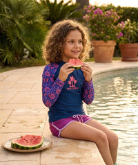Watery UV-shirt for kids - Osiris Long Sleeve Rashguard - Purple/dark blue
