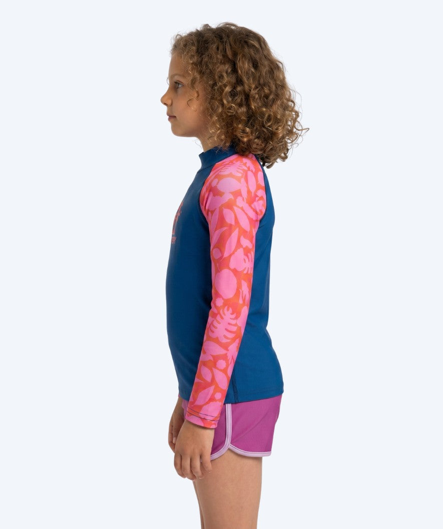 Watery UV-shirt for kids - Osiris Long Sleeve Rashguard - Pink/dark blue