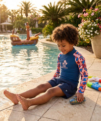 Watery UV-shirt for kids - Osiris Long Sleeve Rashguard - Light pink/dark blue