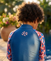 Watery UV-shirt for kids - Osiris Long Sleeve Rashguard - Light pink/dark blue