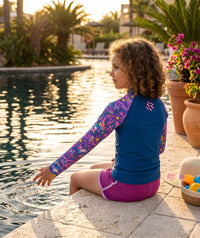 Watery UV-shirt for kids - Osiris Long Sleeve Rashguard - Multi/dark blue