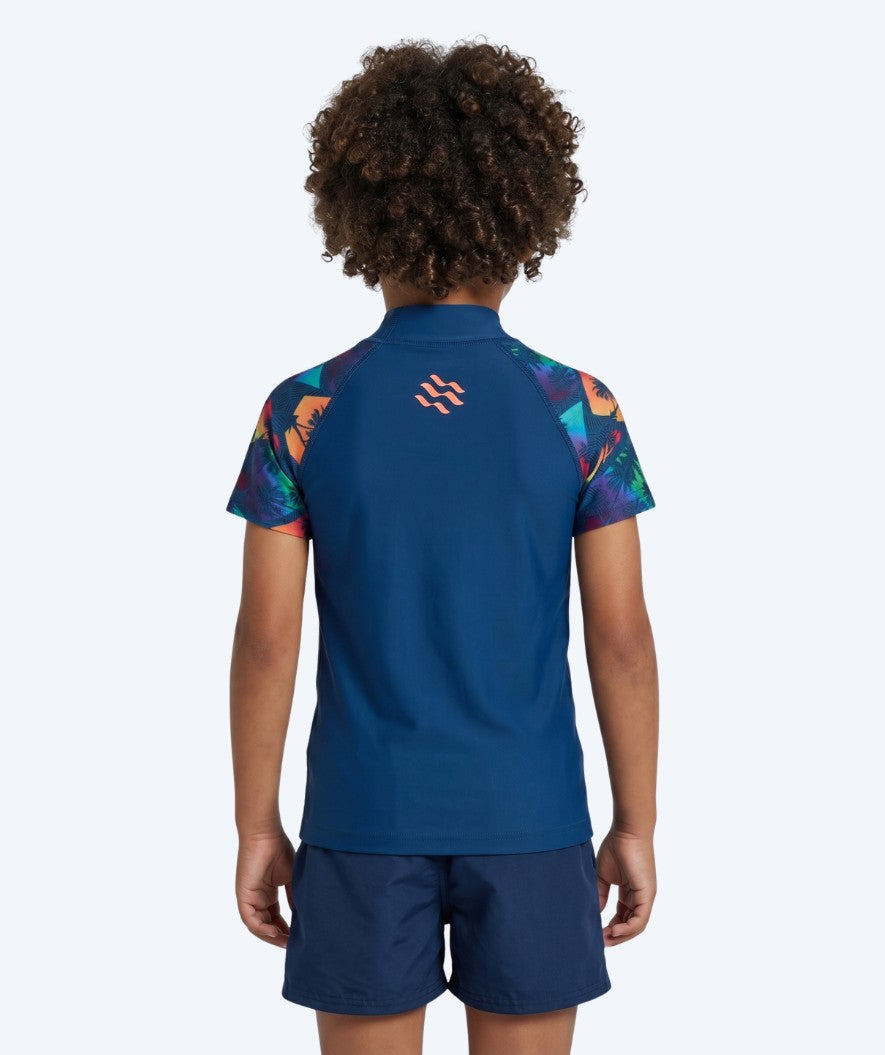 Watery UV-shirt for kids - Katsu Short Sleeve Rashguard - Multi/dark blue