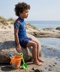 Watery UV-shirt for kids - Katsu Short Sleeve Rashguard - Multi/dark blue