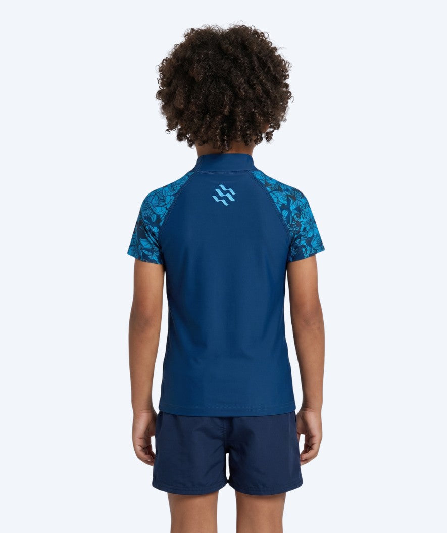 Watery UV-shirt for kids - Katsu Short Sleeve Rashguard - Blue/dark blue