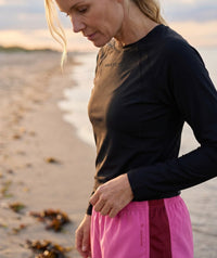 Watery swim shorts for women - Aiko - Pink/dark red
