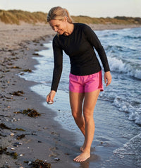 Watery swim shorts for women - Aiko - Pink/dark red