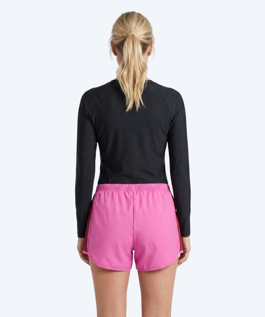 Watery swim shorts for women - Aiko - Pink/dark red