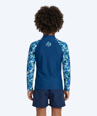 Watery UV-shirt for kids - Katsu Long Sleeve Rashguard - Light blue/dark blue