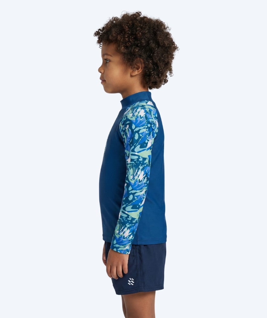 Watery UV-shirt for kids - Katsu Long Sleeve Rashguard - Light blue/dark blue