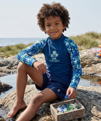 Watery UV-shirt for kids - Katsu Long Sleeve Rashguard - Light blue/dark blue