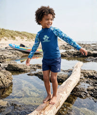 Watery UV-shirt for kids - Katsu Long Sleeve Rashguard - Light blue/dark blue