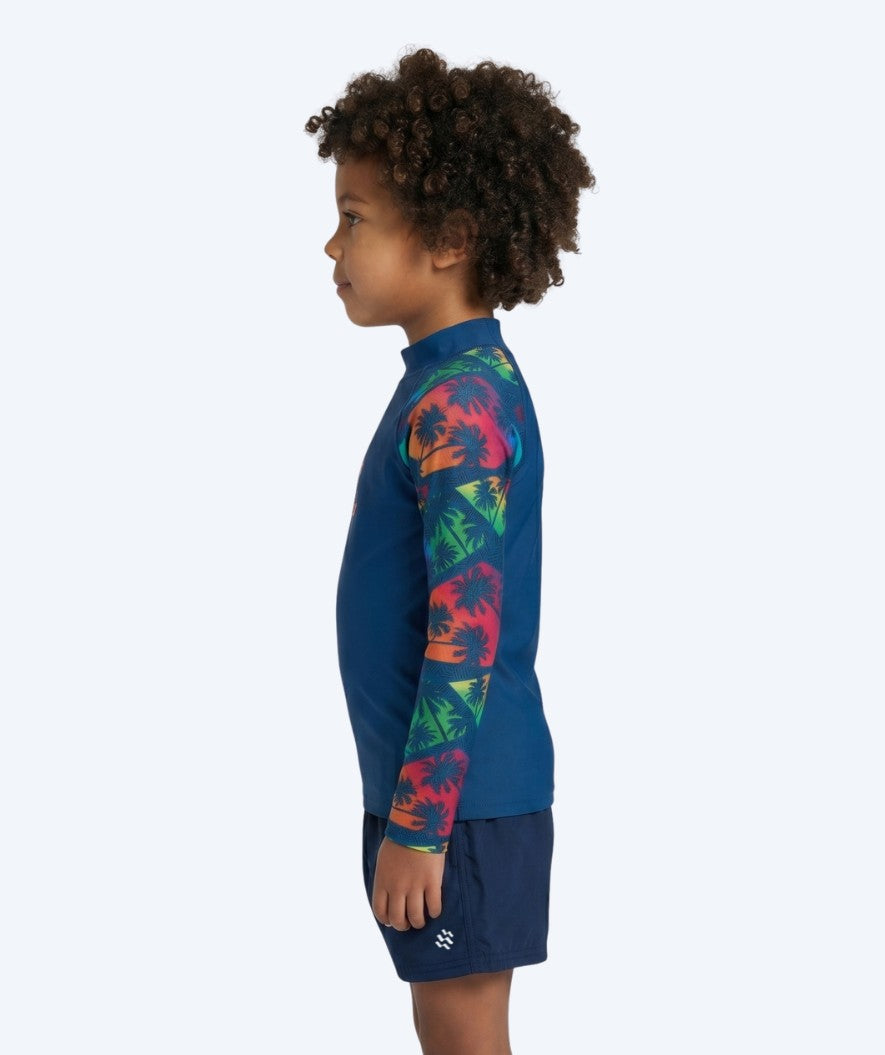 Watery UV-shirt for kids - Katsu Long Sleeve Rashguard - Multi/dark blue