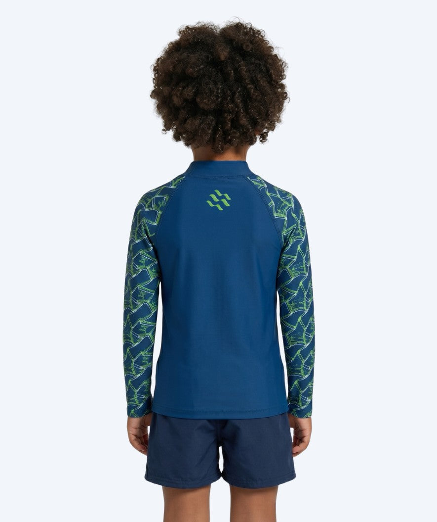 Watery UV-shirt for kids - Katsu Long Sleeve Rashguard - Green/dark blue