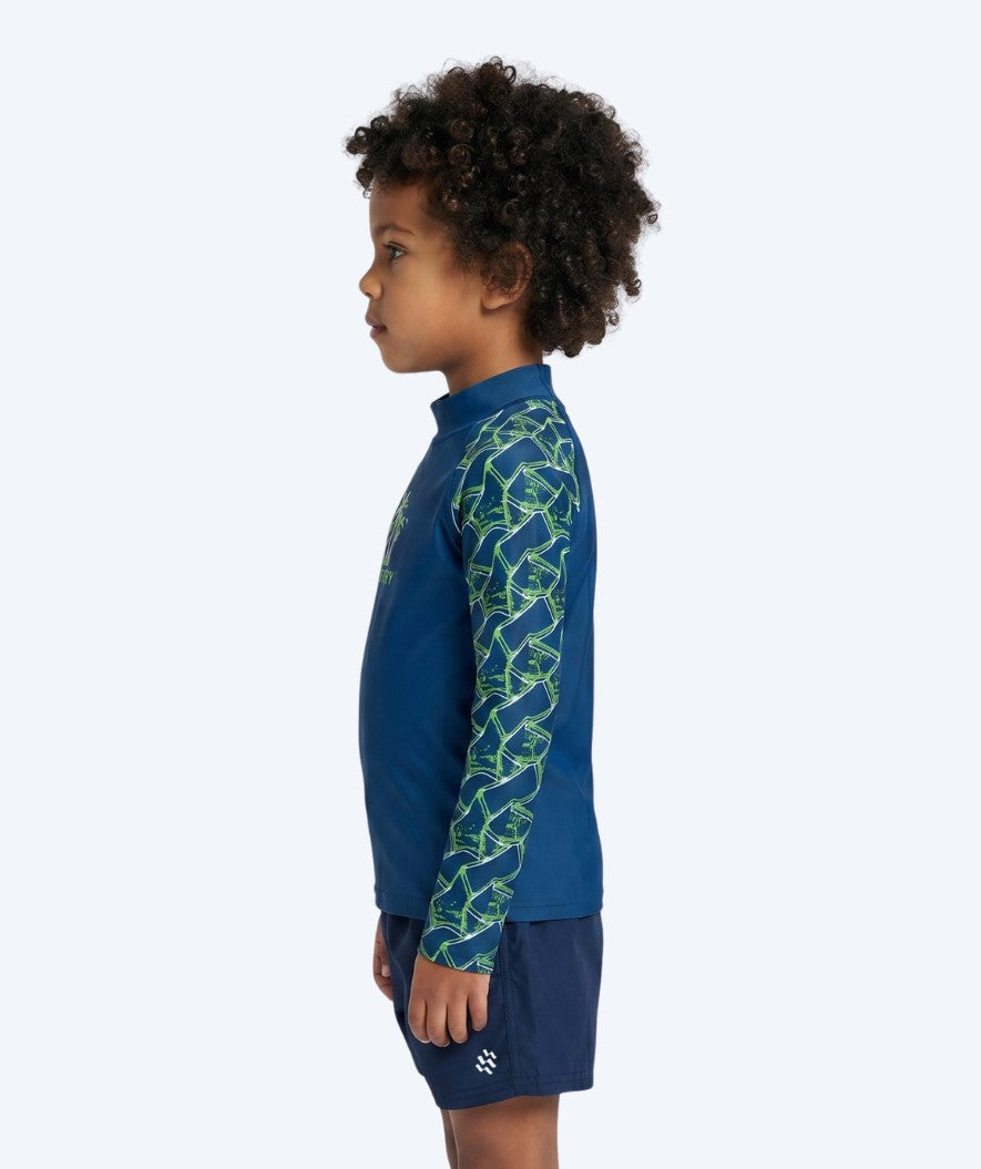 Watery UV-shirt for kids - Katsu Long Sleeve Rashguard - Green/dark blue