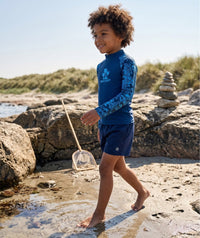 Watery UV-shirt for kids - Katsu Long Sleeve Rashguard - Blue/dark blue