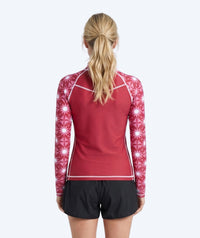 Watery UV-shirt for women - Aiko Long Sleeve Rashguard - Pink/dark red