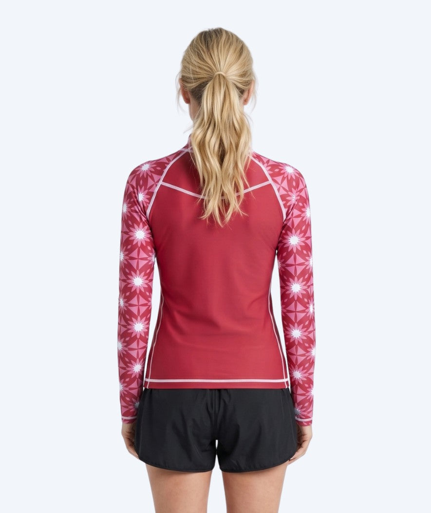 Watery UV-shirt for women - Aiko Long Sleeve Rashguard - Pink/dark red