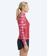 Watery UV-shirt for women - Aiko Long Sleeve Rashguard - Pink/dark red