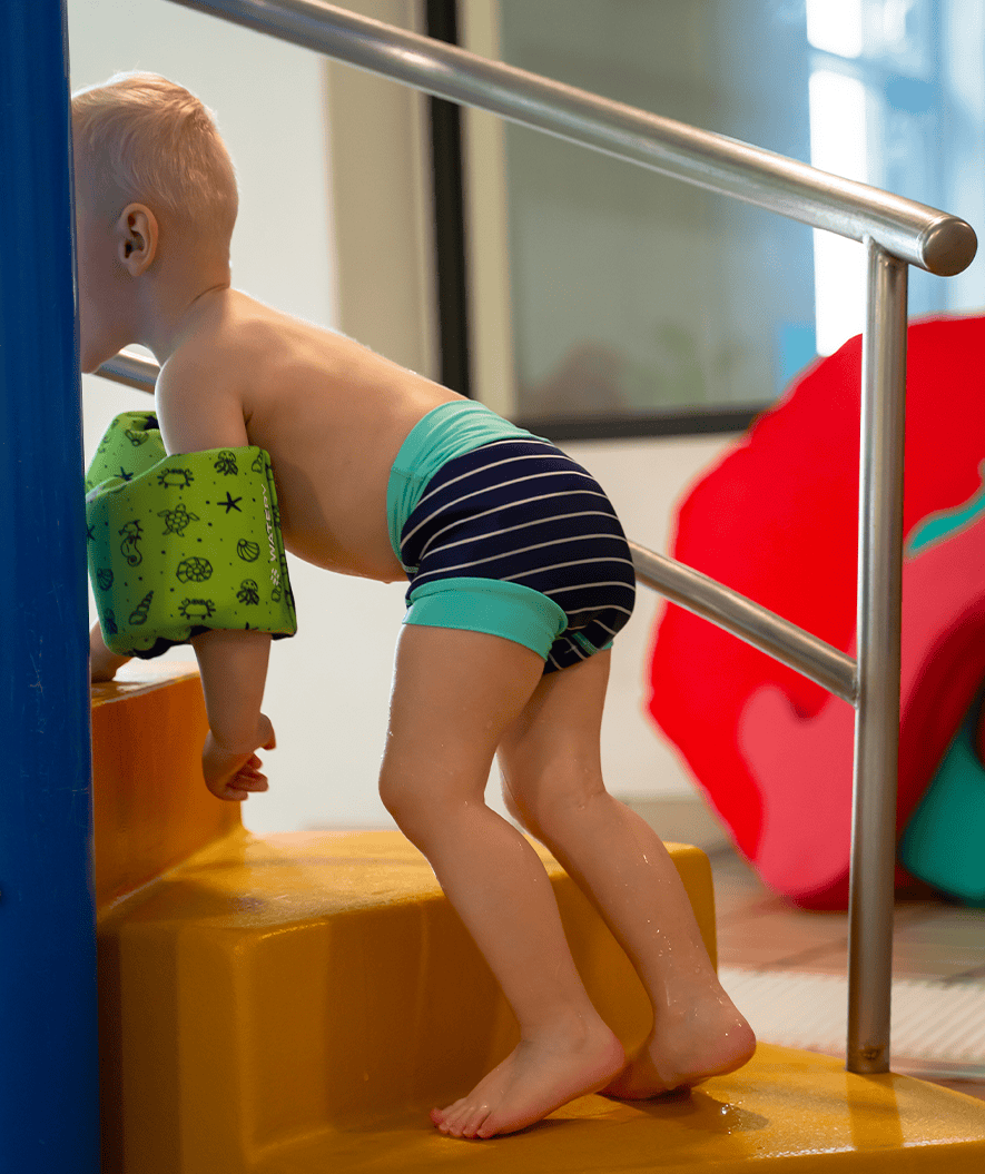 Watery swim nappies for kids - Neoprene Swim Nappy - Turquoise Stripes