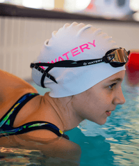 Watery competition swim goggles for kids - Power Lane - Black/gold