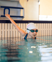 Watery racing swimming goggles for kids - Power Lane - Black/silver