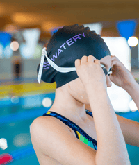 Watery swim cap - Signature Metallic - Black/Purple