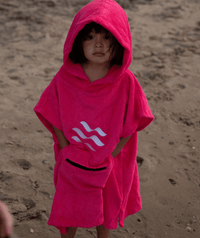 Watery bathing poncho for kids (1-6) - Cotton - Pink