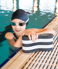 Watery racing swimming goggles for kids - Power Lane - Black/gold
